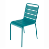 Chaise de jardin en métal bleu canard